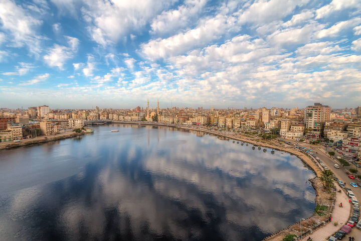 Damietta und der Nil von oben